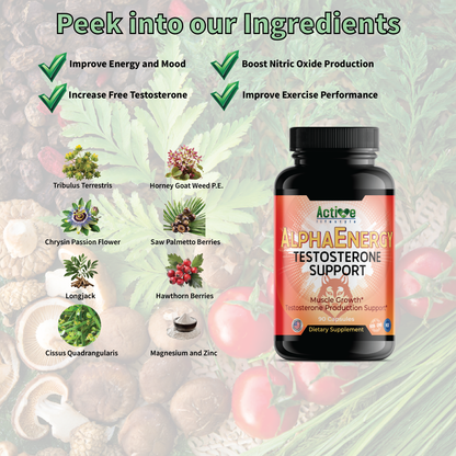 AlphaEnergy Testosterone Support - Herbal Supplement