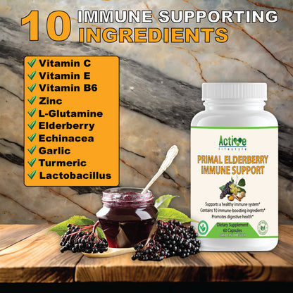 Primal Elderberry Immune Support - Elderberry, Zinc, Vitamin C