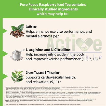 Pure Focus Raspberry Iced Tea - Energy Drink Mix